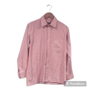 Men's Pink Striped Button Down Size 16 Collar
